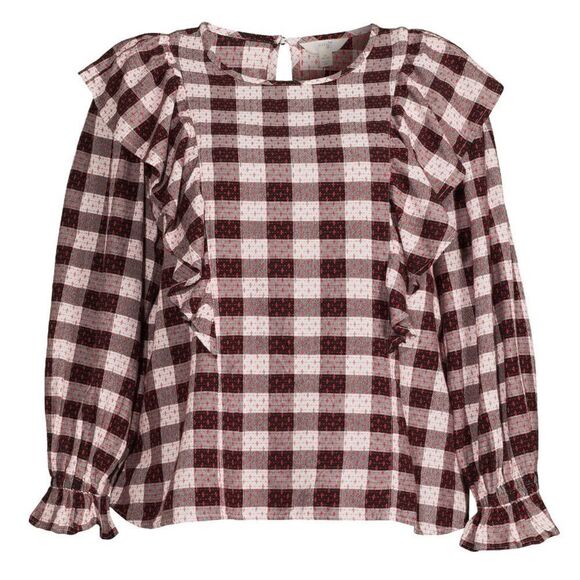 Terra and Sky 2X Plus Women’s Ruffled Top - Picture 2 of 4